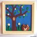 Spring Feltscape - Framed felt Landscape with tree and bird ''Spring Owl'' - wall decor - (OOAK)