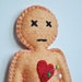 RESERVED - Voodoo Doll - Peach Coral doll - love spells and black magic - anthropomorphic and stress release doll - hand sewn -OOAK