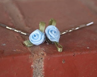 Something Blue Satin Hair Pins Set of Two