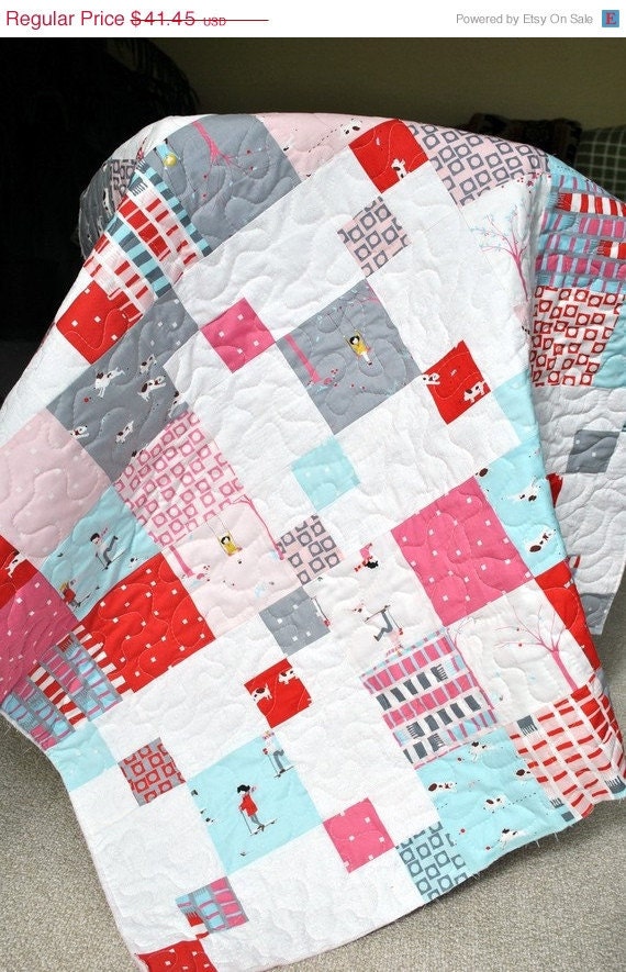 SALE SHERBET PIPS Charm Pack Baby Quilt Kit Rocky Road