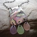 Baby Octopus - Genuine Beach Sea Glass and Natural Abalone Pendant on Long Necklace by beachglow