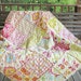 RESERVED for Chik, Toddler Bed Quilt, Rag, Kumari Garden in pink, ALL NATURAL, fresh modern handmade