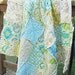 Picnic Quilt Throw, Rag, Kumari Garden, blue green, ALL NATURAL, Granny Chic in Modern fabrics home decor