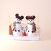Custom Personalized Character Wedding Cake Topper Snowmen wth Mickey Ears Disney Inspired - Paul and Victoria