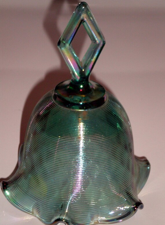 Items similar to Vintage green Fenton glass bell on Etsy