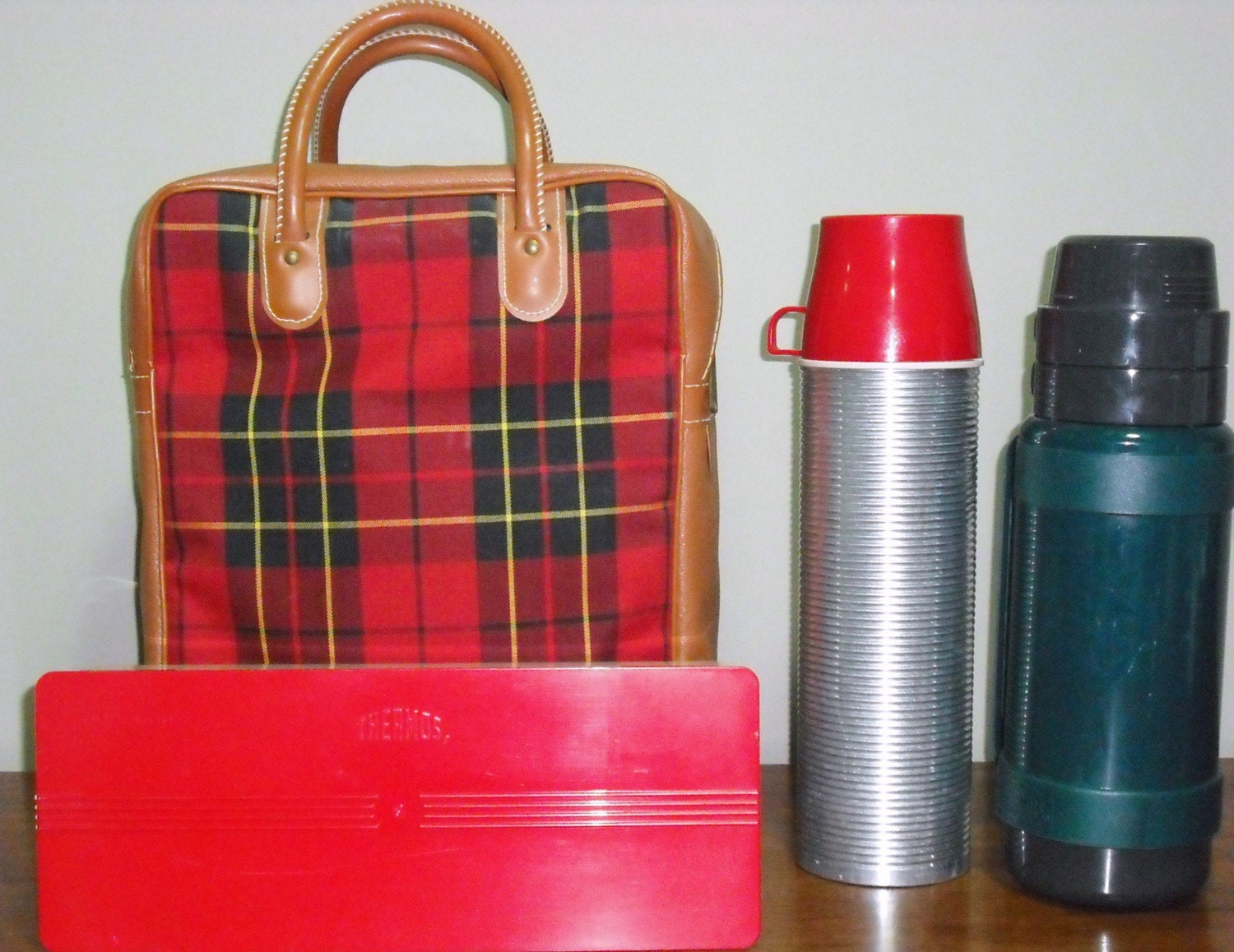 Vintage Thermos Set with Carrying Case