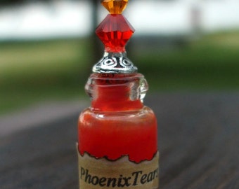 Witch Wizard Gothic Pheonix Tears dollhouse miniature Spell bottle halloween