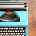 Vintage 1970s Electric Blue Manual Typewriter
