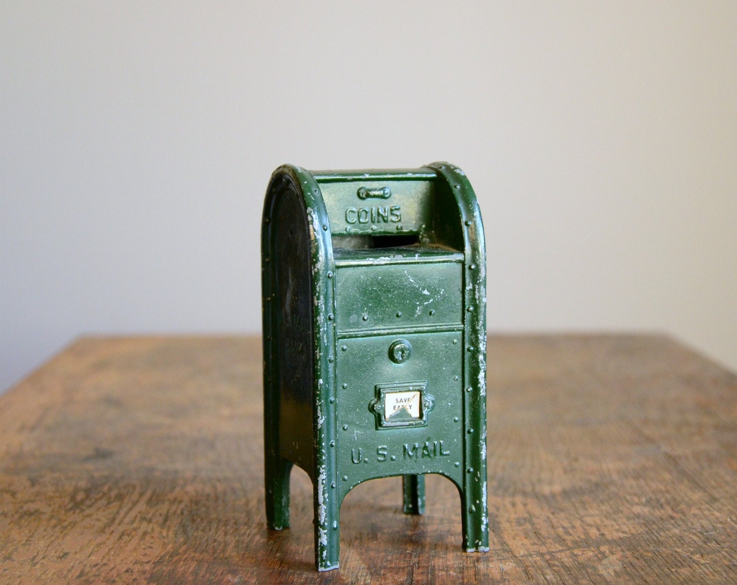 Vintage Forest Green Mailbox Bank by TheFancyLamb on Etsy