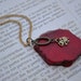 Antique Gold Elephant. Red Dyed Turquoise Slab Necklace. Boho Chic.