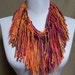 Fringe Necklace in Deep Pink, White, Tangerine Orange, Pink, Purple, Taupe and Gold - Ready to Ship
