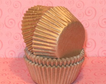 Designer MINI Gold Sheen Heavy Duty Cupcake Liners (50) Mini Gold Cupcake Liners, Mini Gold Baking Cup, Mini Cupcake Liner, Mini Baking Cup