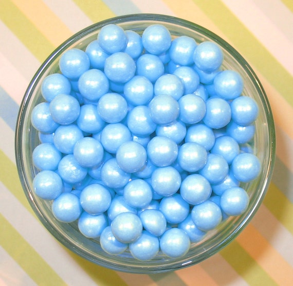 Edible Pearl Blue Sugar Candy Beads 3 oz Cake or Cupcake