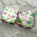Dichroic Glass, Post Earrings, Glass Earrings, Dichroic, Bead Earrings, Stud Earrings, Pink Earrings X1451