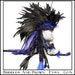Deep Night....Feather Mohawk in Black and Blue with Silver Metal Gypsy Veil