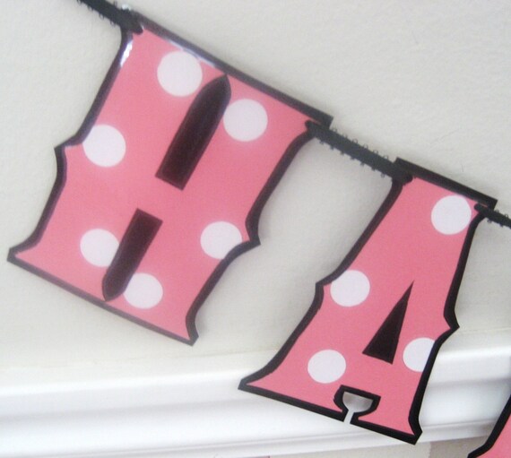 HAPPY BiRTHDAY Banner - BABY MiNNIE MOUSE Style Il_570xn