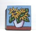 Original Sunflower Painting, acrylic, Country French decor, OOAK, French blue, impressionist,