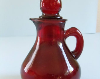 Red Glass Avon Perfume bottle