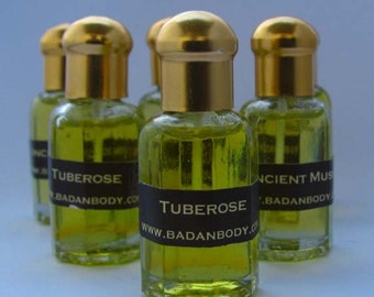 Fragrant Hawaiian Tuberose Perfume Oil, Vintage Glass Bottle