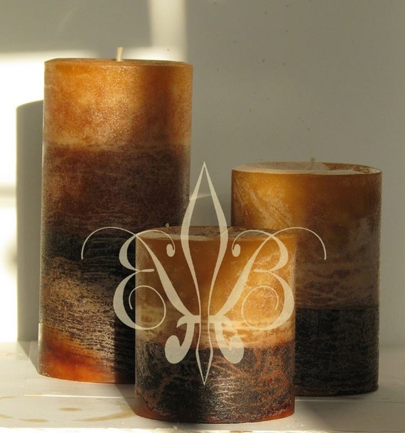 Candle Dark Brown Sandalwood Round Pillar Candle by Badanbody