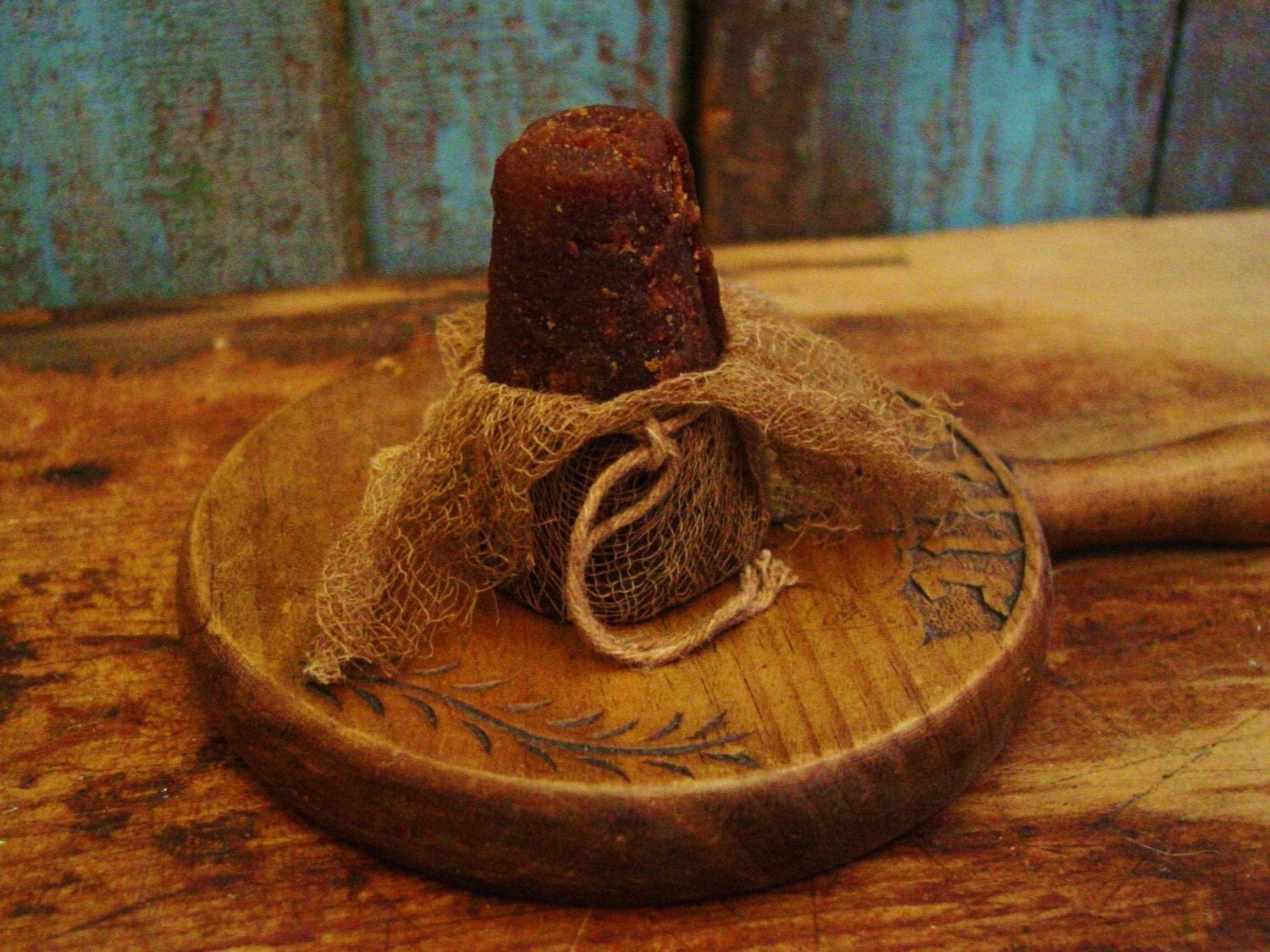 PRIMITIVE DRAB SUGAR CONE WITH COLONIAL HEARTH by prairieantiques