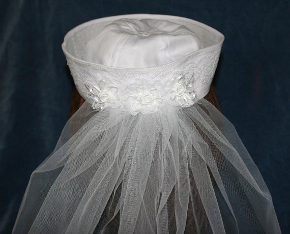 Items similar to Lace Sailor HAT with VEIL perfect for Nautical Bridal