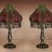 Pair Handmade Beaded Boudoir Lamps