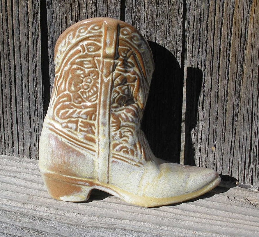 Frankoma Cowboy Boot Vase
