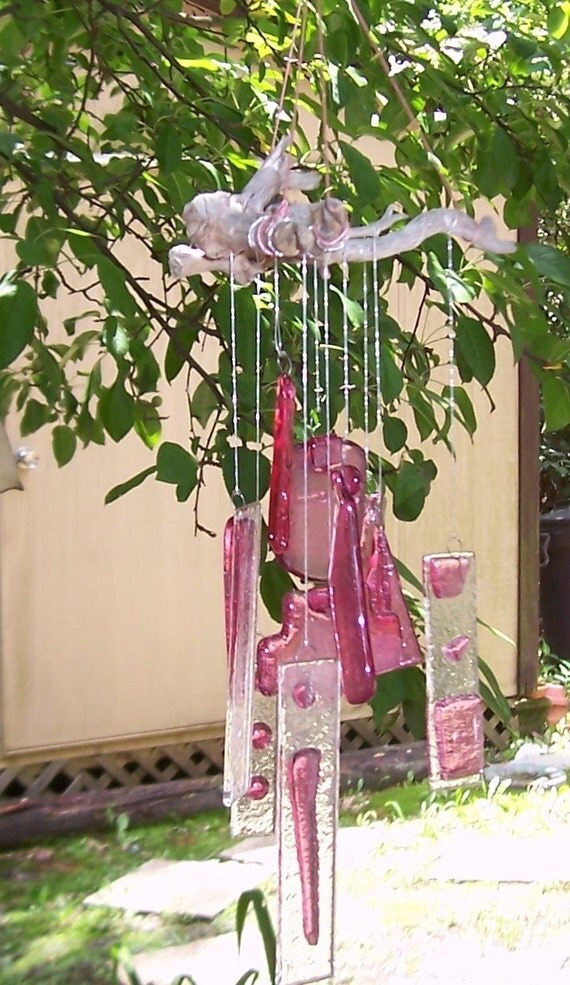 Pretty in Pink Wind Chime FREE SHIPPING by LaurelArts on Etsy
