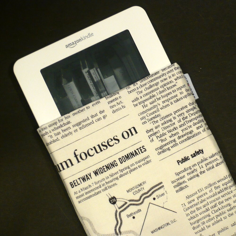 New Newspapers Kindle Sleeve White