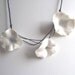Porcelain necklace with Three Fresh White Flowers - MADE TO ORDER - Necklace from Italy