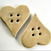 2 Cream Hearts Buttons - Gres Buttons