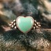 Size 7 Vintage Turquoise Heart Sterling Ring