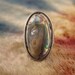 Ring - Size 4 - Sterling Silver - Blistering Abalone Shell - Rainbow Color - Vintage Silver Ring - Signed Stamped