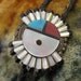 Bolo Tie - Sterling Silver - Zuni Jewelry - Mens Fashion - Inlay Stone - Sun - Multi Stone - Turquoise - Red Coral - Mother of Pearl