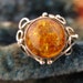 Size 7 Vintage Amber Sterling Silver Ring