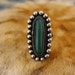 Ring - Size 6 - Sterling Silver - Vintage Green Silver Ring - Vintage Silver Mexican Ring - Signed Stamped Mexico