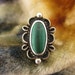 Ring - Size 4 3/4 - Sterling Silver - Malachite Ring - Green Stone - Thin Band Ring - Green And Black