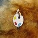 Charm - Sterling Silver - Painters Palette Charm - Multicolored Enamel - Art Jewelry - Paintbrush Charm