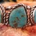 Bracelet - Sterling Silver - Large Turquoise - Southwestern - Silver Cuff Bracelet - Heavy Bracelet - Unknown Maker