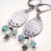 rustic silver medallion and gemstone earrings . aquamarine pearls iolite . seek peace earrings . ready to ship by peacesofindigo