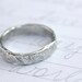recycled silver mens wedding band ring . custom rustic wedding ring with engraved inscription . river rock wedding ring