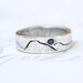 reserved for the fabulous R . custom mountain landscape wedding band. eco friendly recycled silver ring with white sapphire stars
