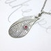 silver paisley necklace with ruby . boho love talisman necklace . rustic ruby paisley necklace by peaces of indigo . ready to ship gift