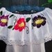 Child Mexican Blouse Embroidered Flowers & Lace sz 5, 6, 7 ish