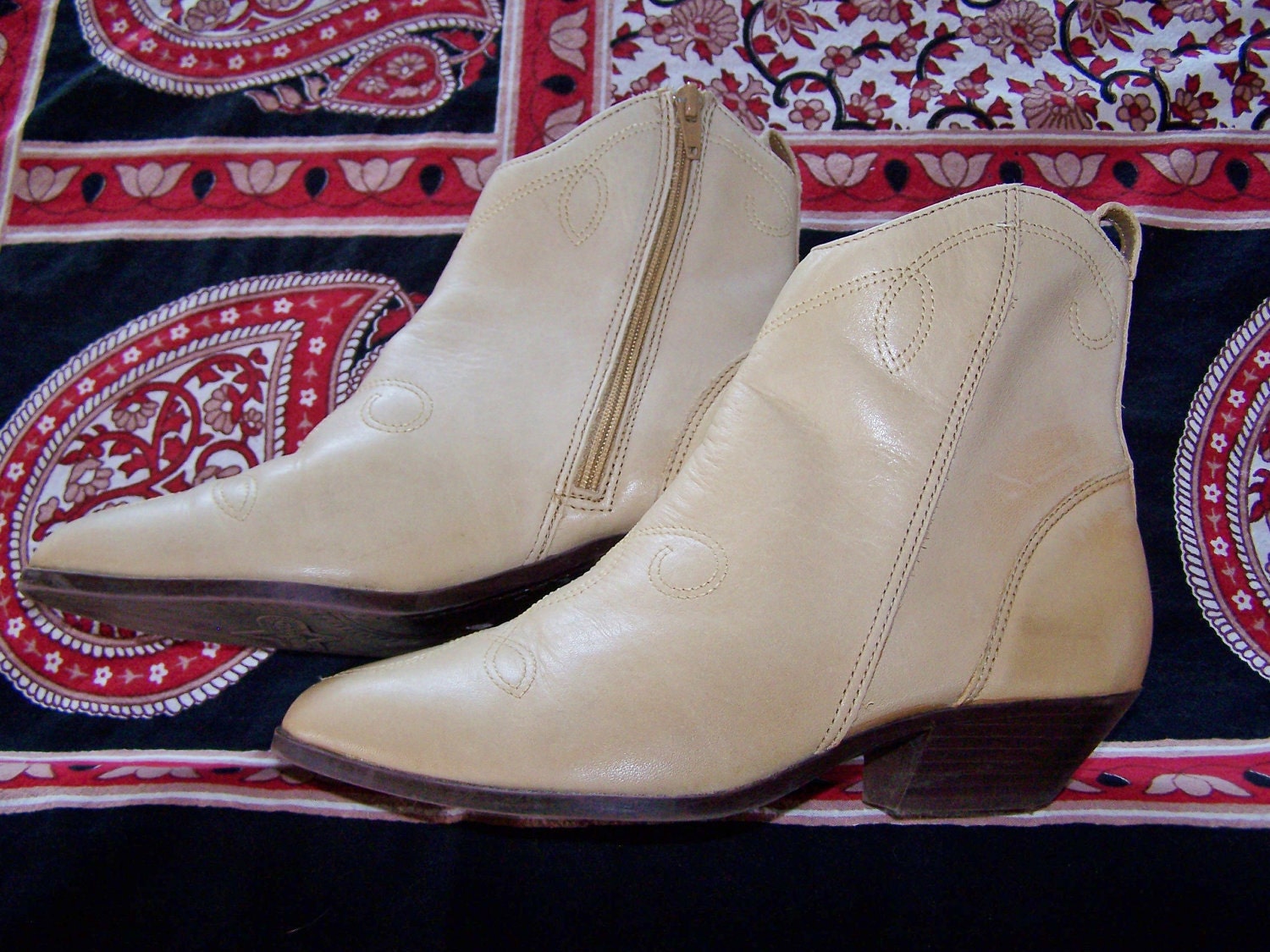 7 Western Ankle Boots Blonde CowBoy Boot shoes Storewide SALE