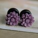 2g (6mm) Purple Daisy Flower Plugs- for stretched ears