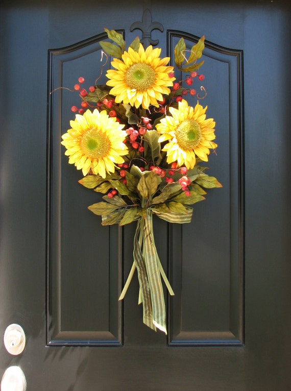 Items similar to Sunflower Bouquet - Front Door Decor ...