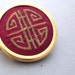 Embroidered Chinese Silk Pin --- Red, Gold,Yellow