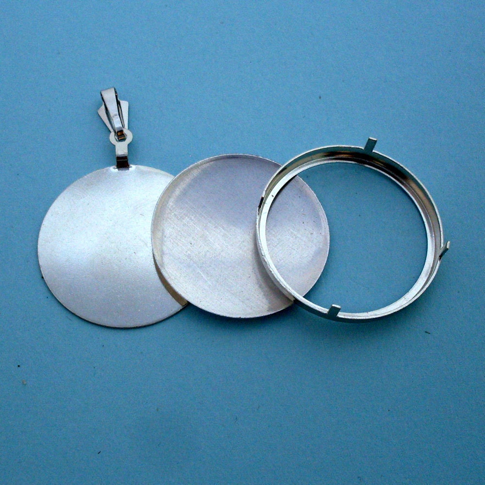 Silver Round Pendant Setting Frame Mounting 137ST